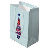 青い北欧クリスマストナカイ ミディアムペーパーバッグ (裏面アングル)