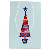 青い北欧クリスマストナカイ ミディアムペーパーバッグ (裏面)