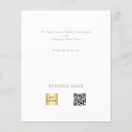 青い北欧スター格言QRビジネスクリスマスカード (裏面)