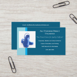 青い医療用下駄の制服 名刺