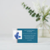 青い医療用下駄の制服 名刺 (スタンド正面)