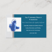 青い医療用下駄の制服 名刺 (正面)