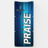 青い十字および板の賞賛 横断幕 (縦)