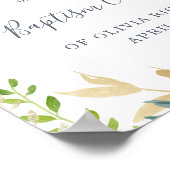 青い十字と白い花 |バプテスマ歓迎 ポスター (角)