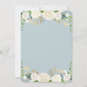 青い十字と白い花 | 男の子 洗礼 招待状 (裏面)