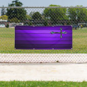 青い十字の紫色の板教会 横断幕 (インサイチュ)