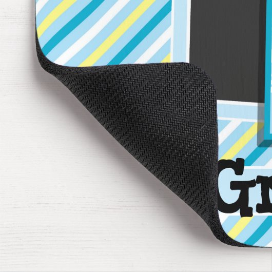 青い十字、青と黄色のストライプ マウスパッド (コーナー)