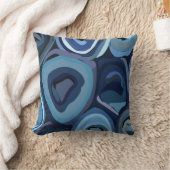 青い半円の抽象芸術幾何学的 クッション (ブランケット)