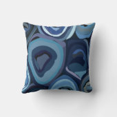 青い半円の抽象芸術幾何学的 クッション (裏面)