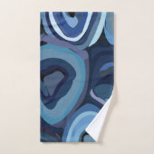 青い半円の抽象芸術幾何学的 バスタオルセット (ハンドタオル)