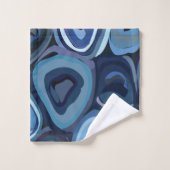 青い半円の抽象芸術幾何学的 バスタオルセット (ウォッシュタオル)