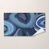 青い半円の抽象芸術幾何学的 バスタオルセット (ハンドタオル)