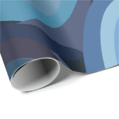 青い半円の抽象芸術幾何学的 ラッピングペーパー (ロールコーナー)