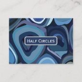 青い半円の抽象芸術幾何学的 名刺 (正面)