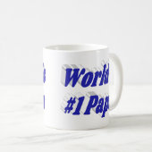 青い半分の文字 コーヒーマグカップ (正面右)