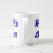 青い半分の文字 ジャンボコーヒーマグカップ (裏面)