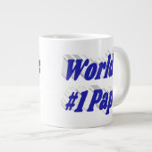 青い半分の文字 ジャンボコーヒーマグカップ (正面右)