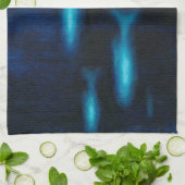 青い半透明の魚のシルエット キッチンタオル (折り畳み)