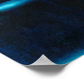 青い半透明の魚のシルエット ポスター (角)