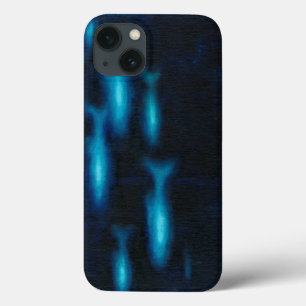 青い半透明の魚のシルエット iPhone 13ケース