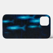 青い半透明の魚のシルエット Case-Mate iPhoneケース (裏面 (横))