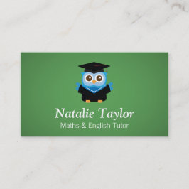 青い卒業のフクロウ、個人的な個人教師または先生 名刺