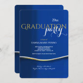 青い卒業の招待状の青 招待状 (正面/裏面)