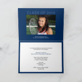 青い卒業の数々のな写真の発表を縞で飾ります 招待状 (内部)