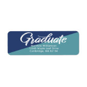 青い卒業スクはっきりしたリプトシンプルのアドモダンレス ラベル (正面)