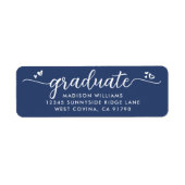 青い卒業スクリプトハートのアドはっきりしたレモダンス ラベル (正面)