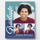 青い卒業式3フォトアーはっきりしたチスクリプトモダン フォトプラーク (正面)