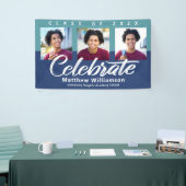 青い卒業式3フォトスはっきりしたクリプトモダンミニマル 横断幕 (トレードショー)