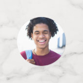 青い卒業式3フォトスクリプはっきりしたトキャップのミニマリスト コンフェッティ (スモール正面)