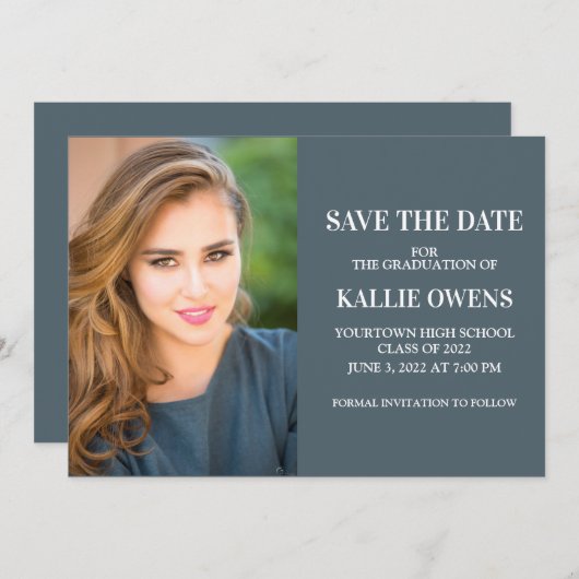 青い卒業日救の発表写真 (正面/裏面)