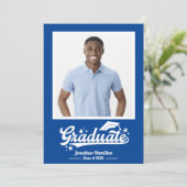 青い卒業発表の写真 サンキューカード (スタンド正面)