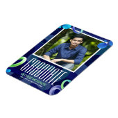 青い卒業表ファンシー示をカスタマイズする マグネット (左側)