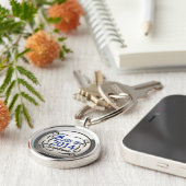 青い卒業Keychainの2014年の一流のクラスを加えて下さい キーホルダー (側面)