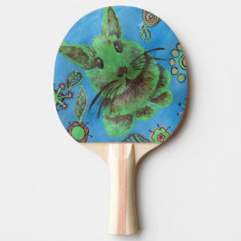 青い卓球のこうもりの緑のウサギ 卓球ラケット