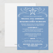 青い南部のスタイルの結婚式の招待状 招待状 (正面/裏面)