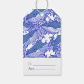 青い単色ザトウクジラ ギフトタグ (裏面)