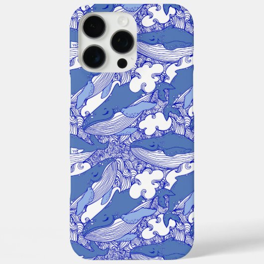 青い単色ザトウクジラ Case-Mate iPhoneケース (裏面)
