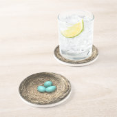 青い卵が付いている鳥の巣 コースター (側面)