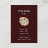 青い卵のカスタムな名刺が付いているロビンの巣 名刺 (裏面)