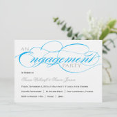 青い原稿の婚約パーティの招待状 招待状 (スタンド正面)