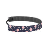 青い及びピンクの大きいドット・パターン アスレチックヘッドバンド (左)