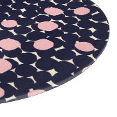 青い及びピンクの大きいドット・パターン カッティングボード (角)