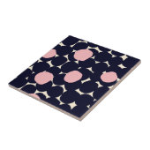 青い及びピンクの大きいドット・パターン タイル (側面)