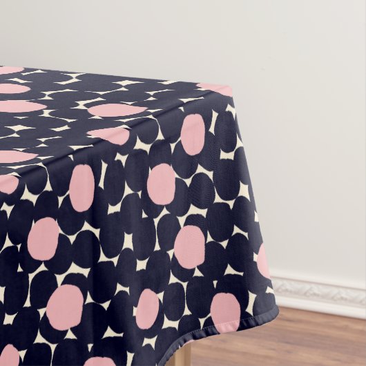 青い及びピンクの大きいドット・パターン テーブルクロス (インサイチュ)