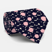 青い及びピンクの大きいドット・パターン ネクタイ (ロール)