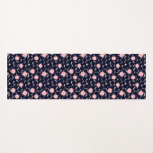 青い及びピンクの大きいドット・パターン ヨガマット (正面(横))